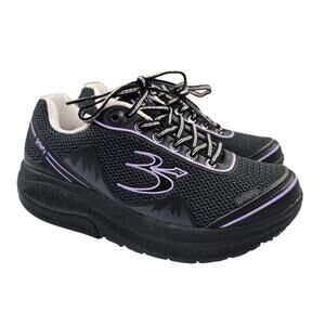Gravity Defyer Mighty Walk Shoes Size 6 Black Purple Sneakers Athletic TB9024FLP